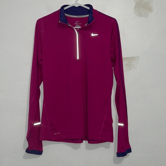 Nike Tops - Size M Women’s Nike Pink and Purple Quarter Zip Jacket